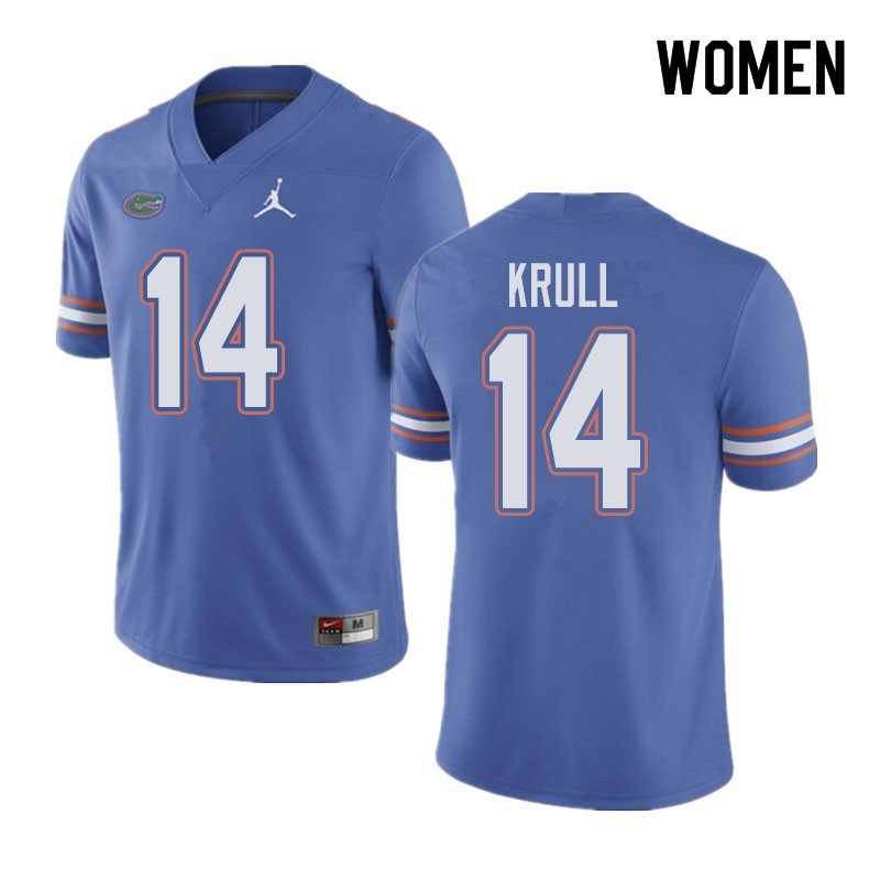 Jordan Brand Women #14 Lucas Krull Florida Gators College Football Jerseys Sale-Blue